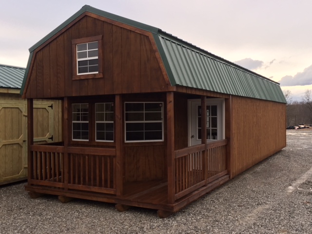 lofted barn style wood cabin